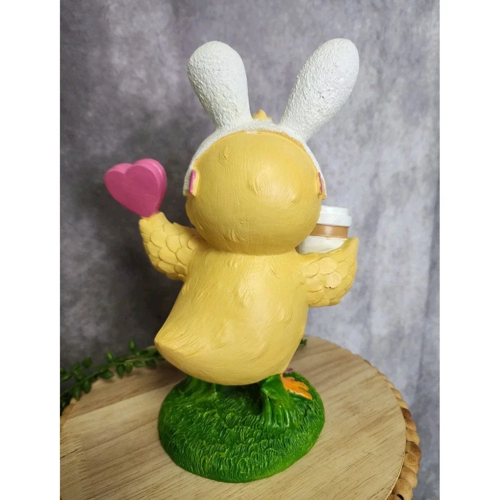 Easter Spring Chick Bunny Pink Heart Sunglasses Figurine Tabletop Decor 9.5